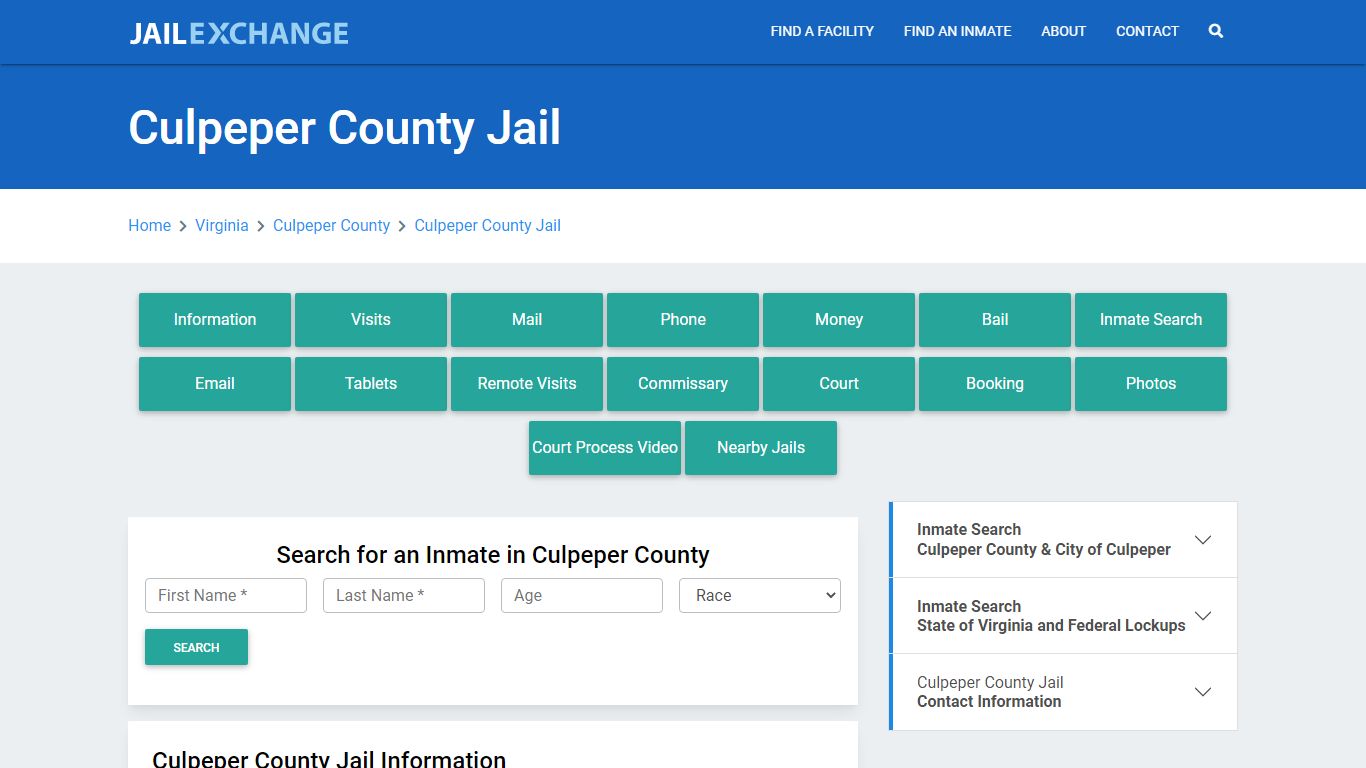 Culpeper County Jail Roster Lookup, VA, Inmate Search